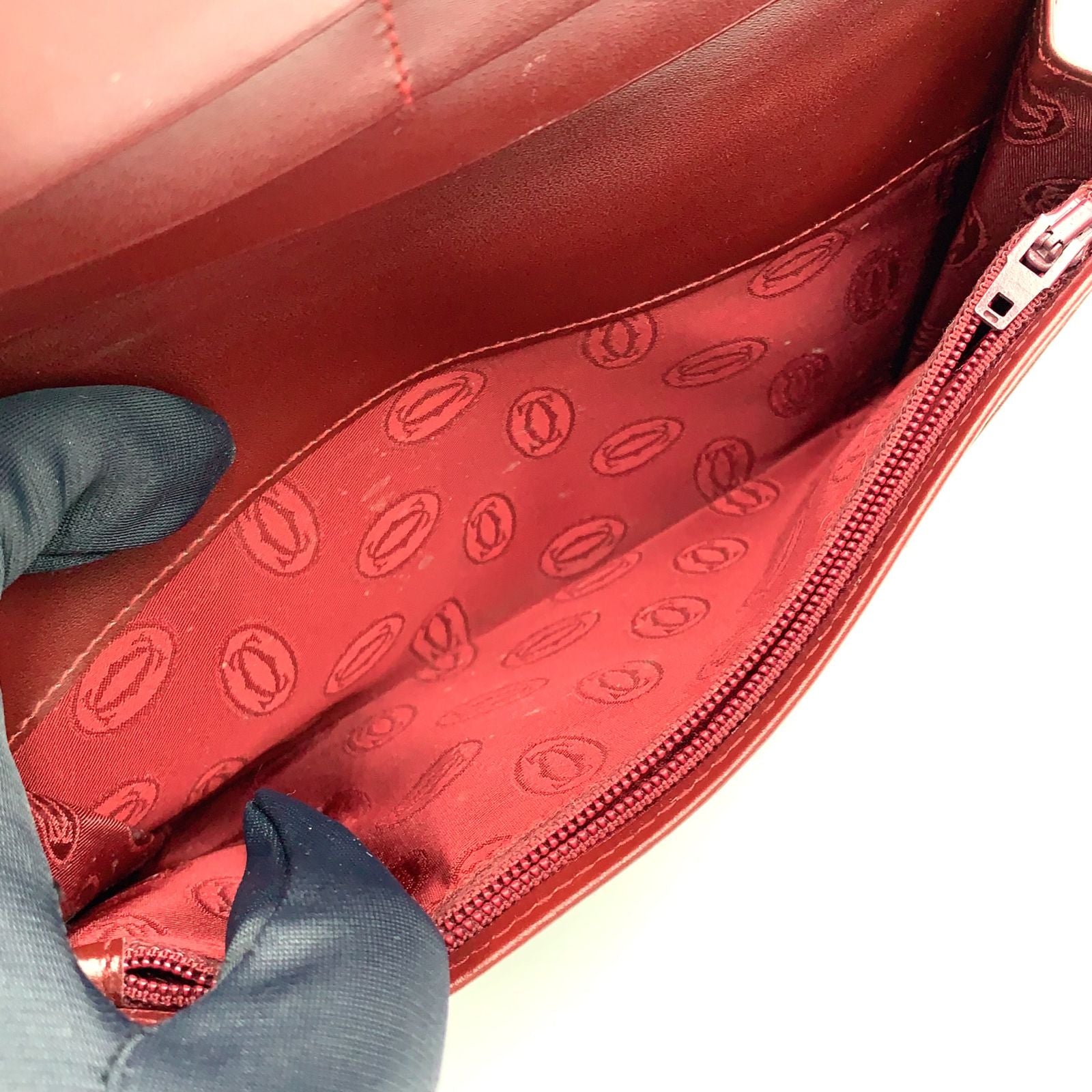 Cartier Must Line Bifold Leather Bordeaux Wallet Gold — view 4