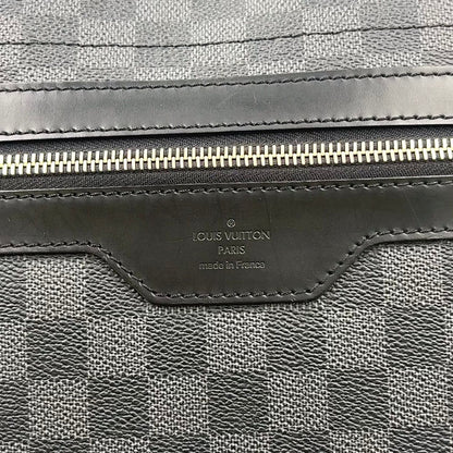 Louis Vuitton Daniel MM Damier Graphite Leather Black Shoulder Bag Silver — view 4