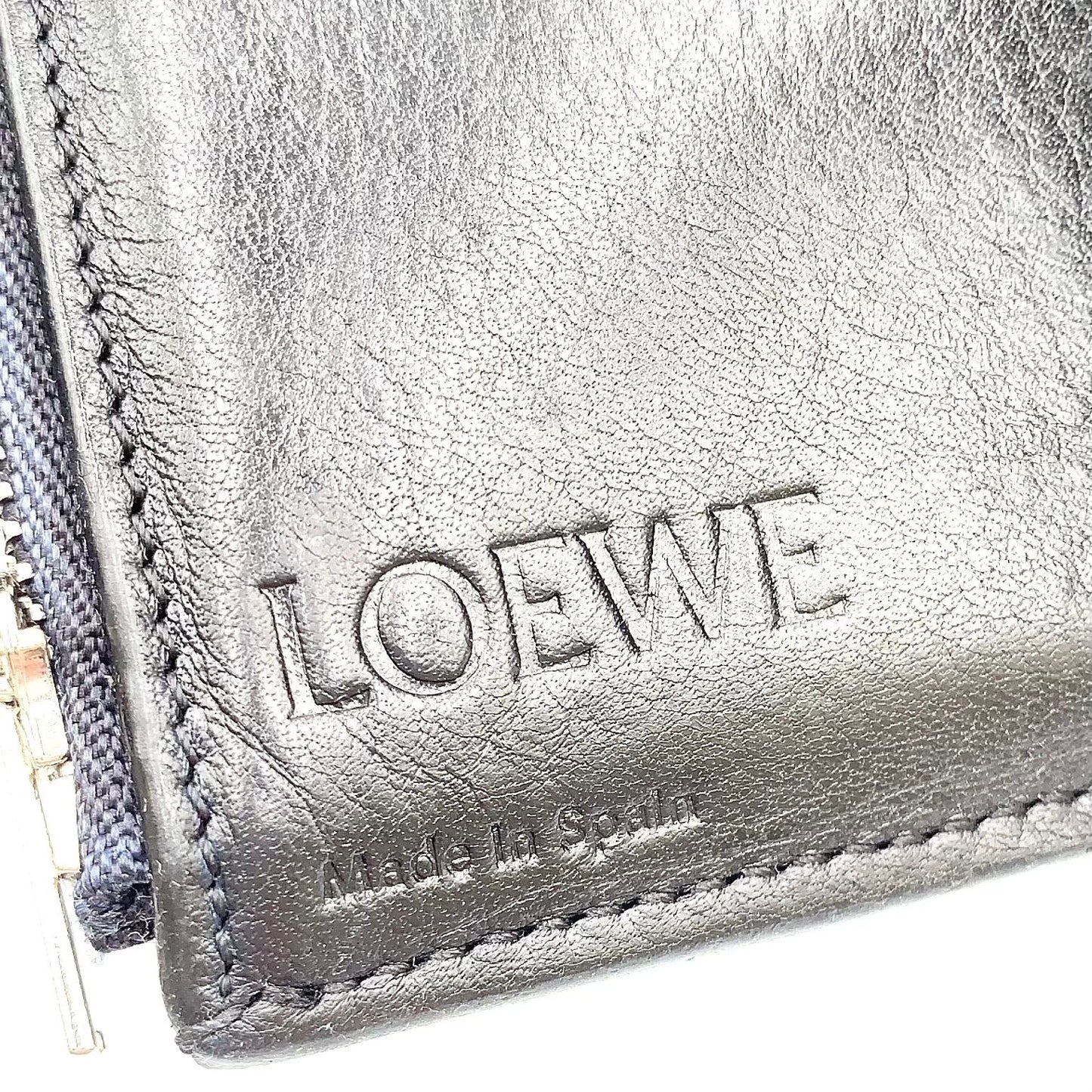 Loewe Vertical Wallet Small Trifold Leather Black Silver — view 5