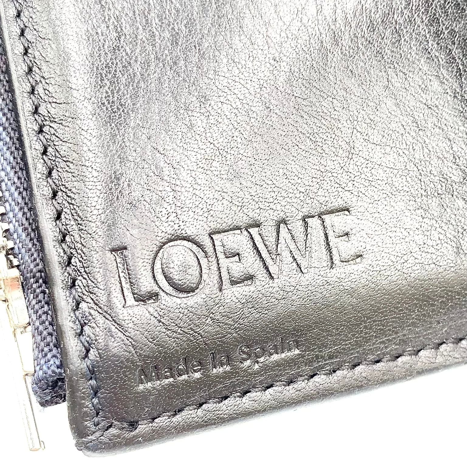 Loewe Vertical Wallet Small Trifold Leather Black Silver — view 5