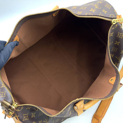 Louis Vuitton Keepall Bandouliere 50 Monogram Leather Brown Boston Bag Gold — view 3