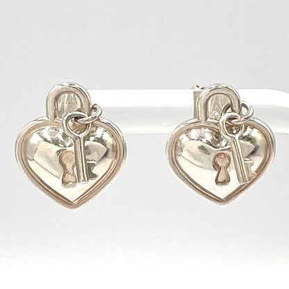 Tiffany & Co Heart &key Silver Earrings