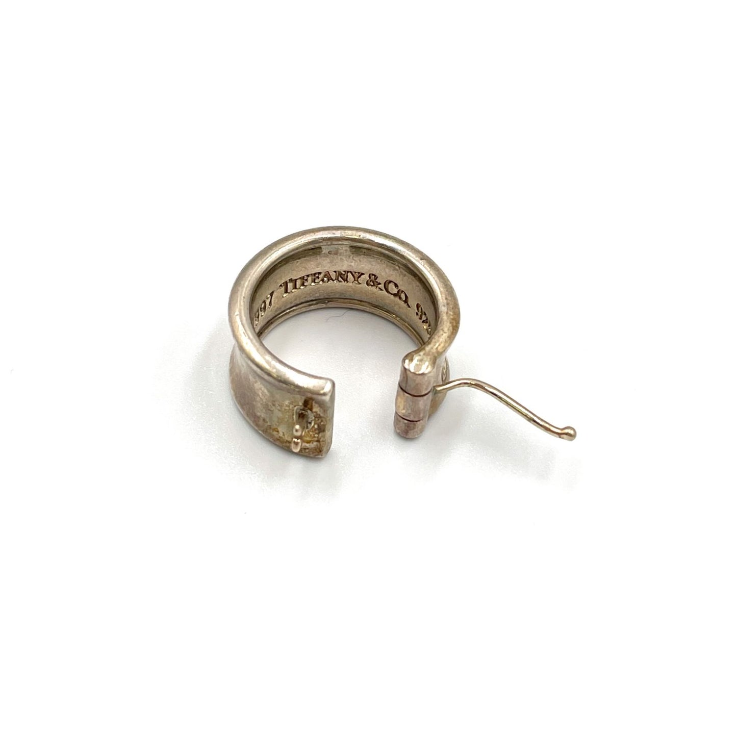Tiffany & Co Narrow Hoop Silver Earrings — view 8