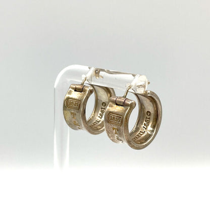 Tiffany & Co Narrow Hoop Silver Earrings — view 2