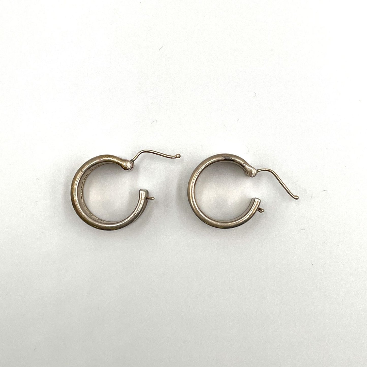 Tiffany & Co Narrow Hoop Silver Earrings — view 7