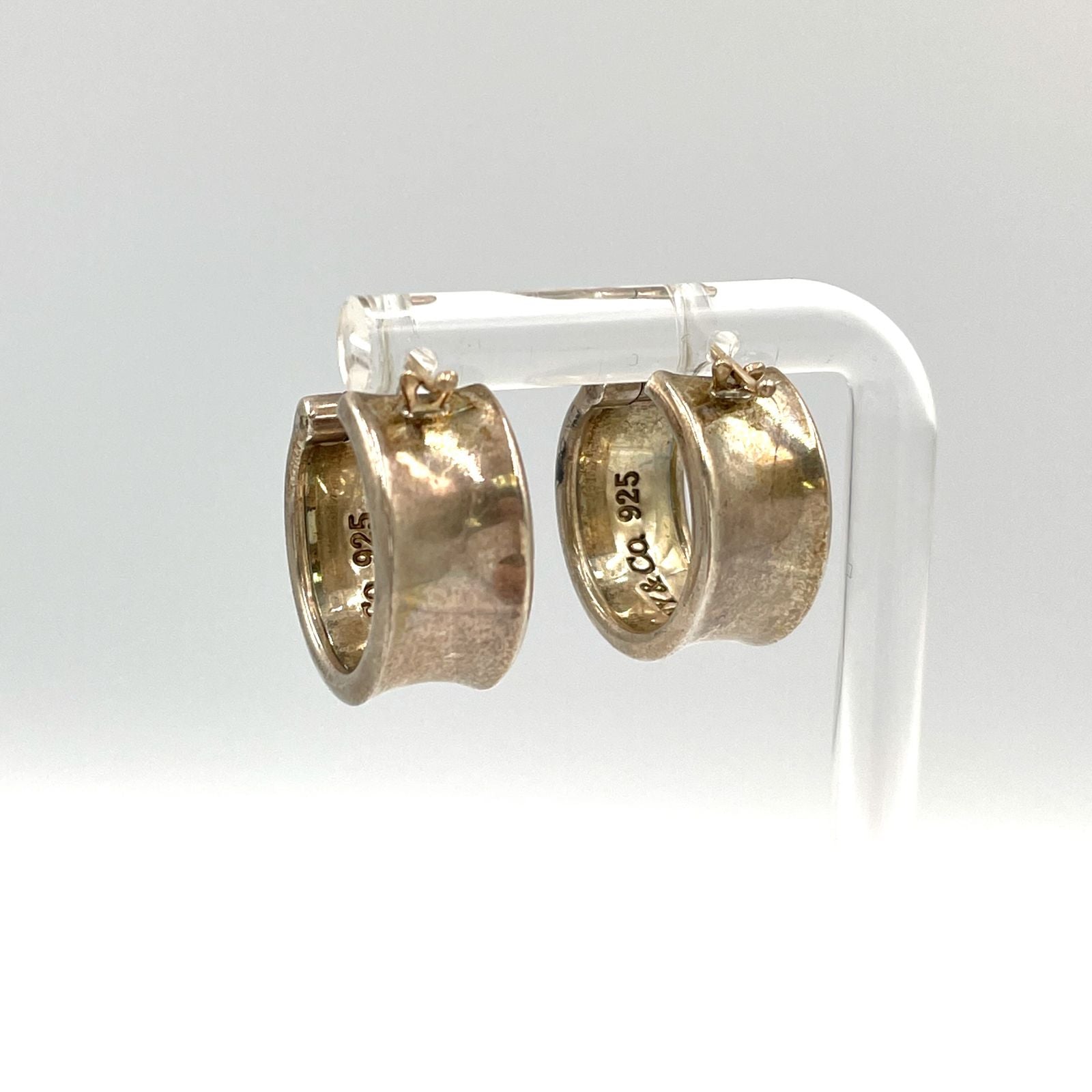 Tiffany & Co Narrow Hoop Silver Earrings — view 3