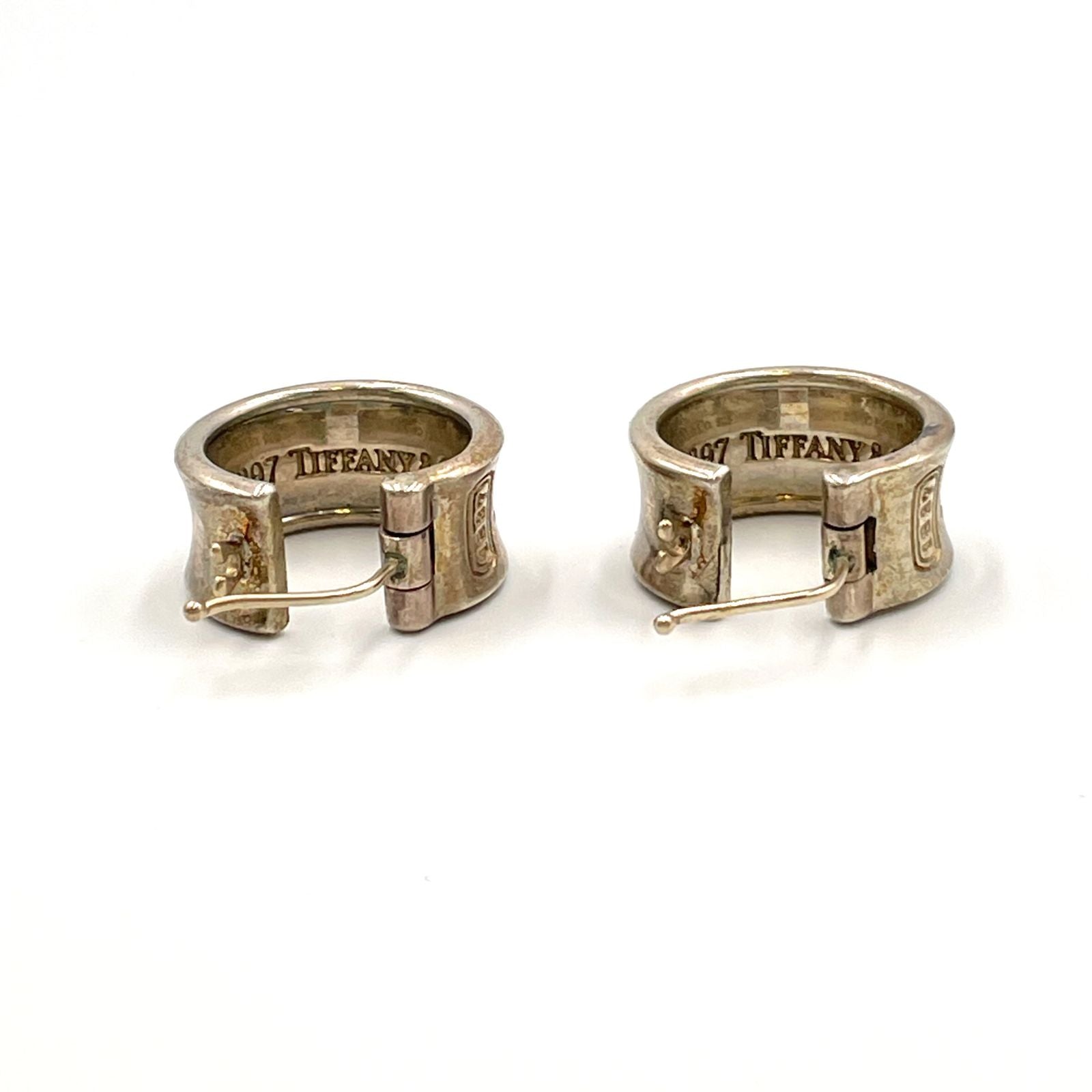 Tiffany & Co Narrow Hoop Silver Earrings — view 5