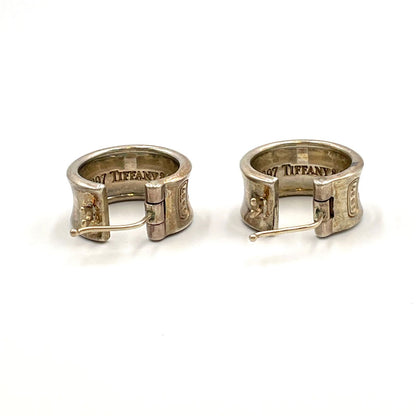 Tiffany & Co Narrow Hoop Silver Earrings — view 5