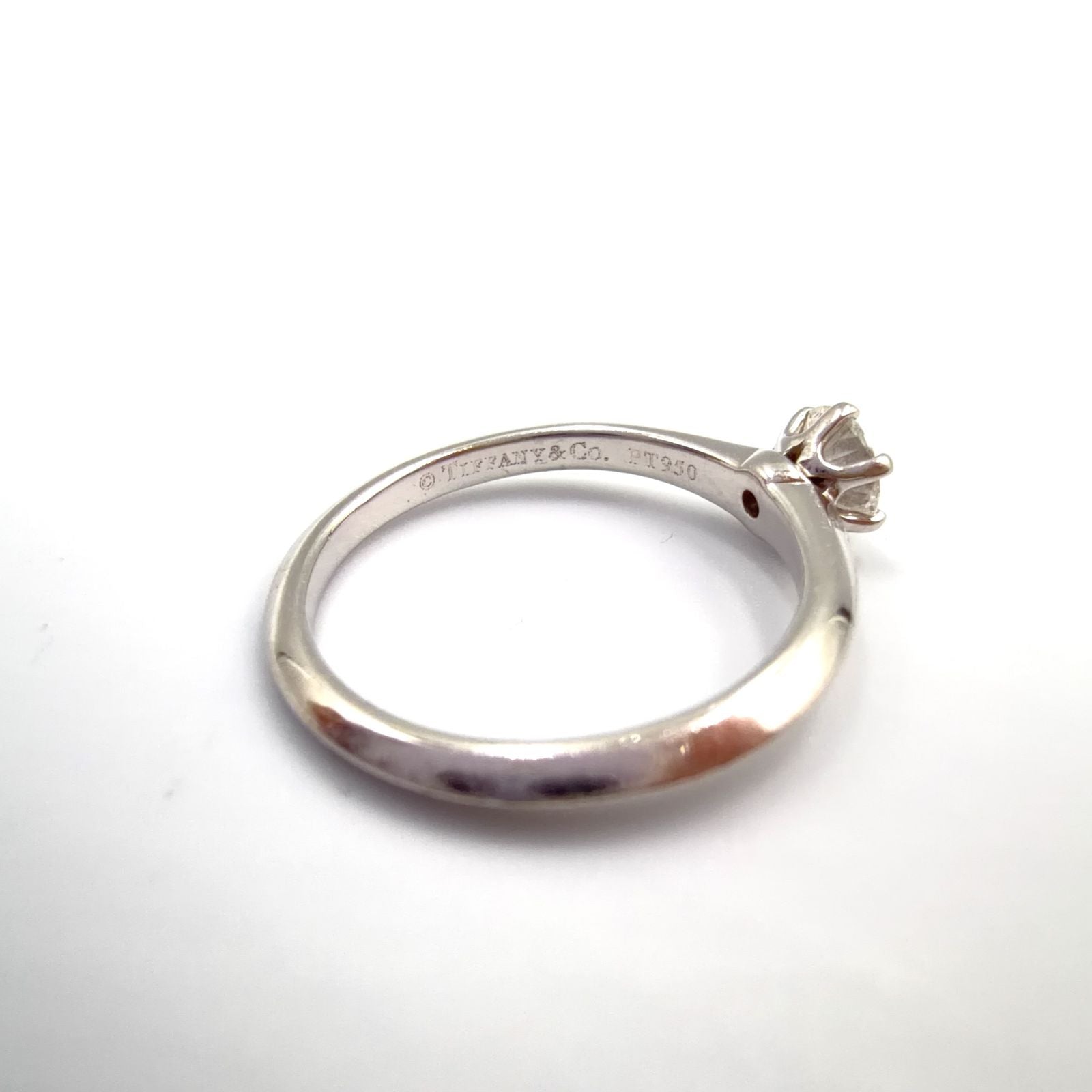 Tiffany & Co Classic Solitaire Diamond Platinum Ring — view 5