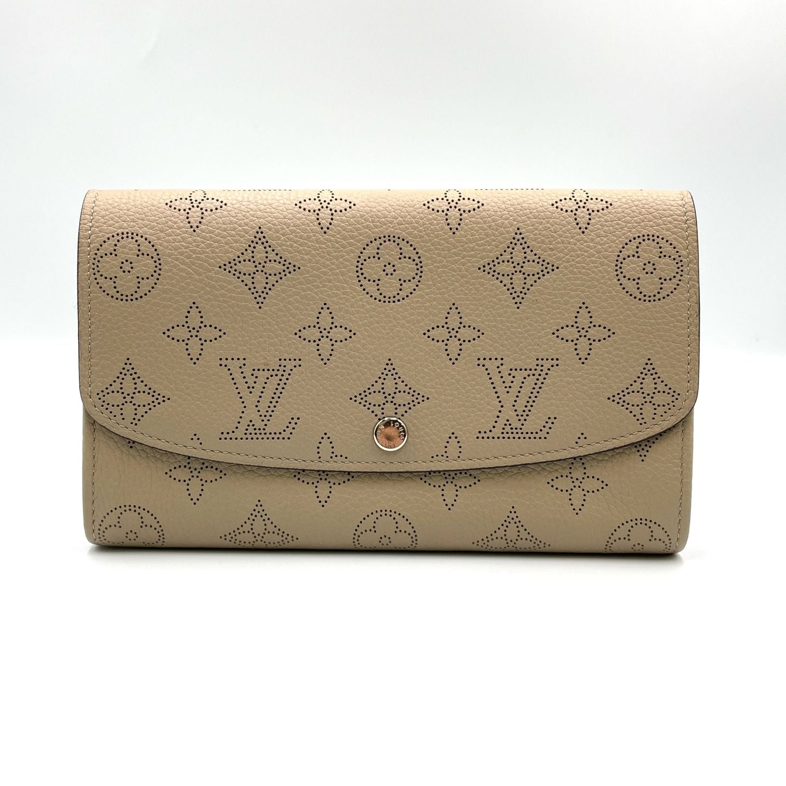 Louis Vuitton Portefeuille Iris Mahina Gare Initial Available Leather Beige