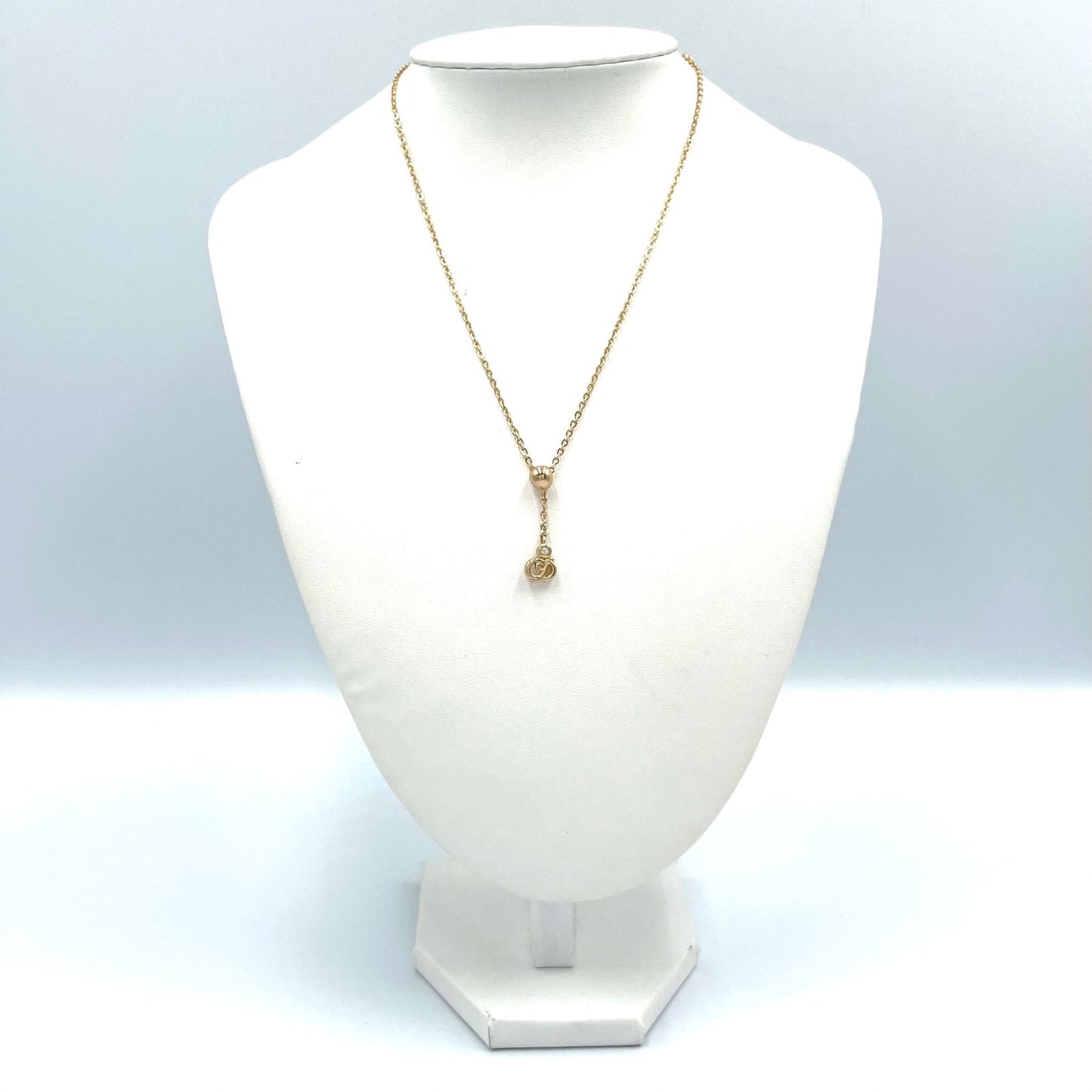 Dior CD Logo Line Stone Necklace — view 9