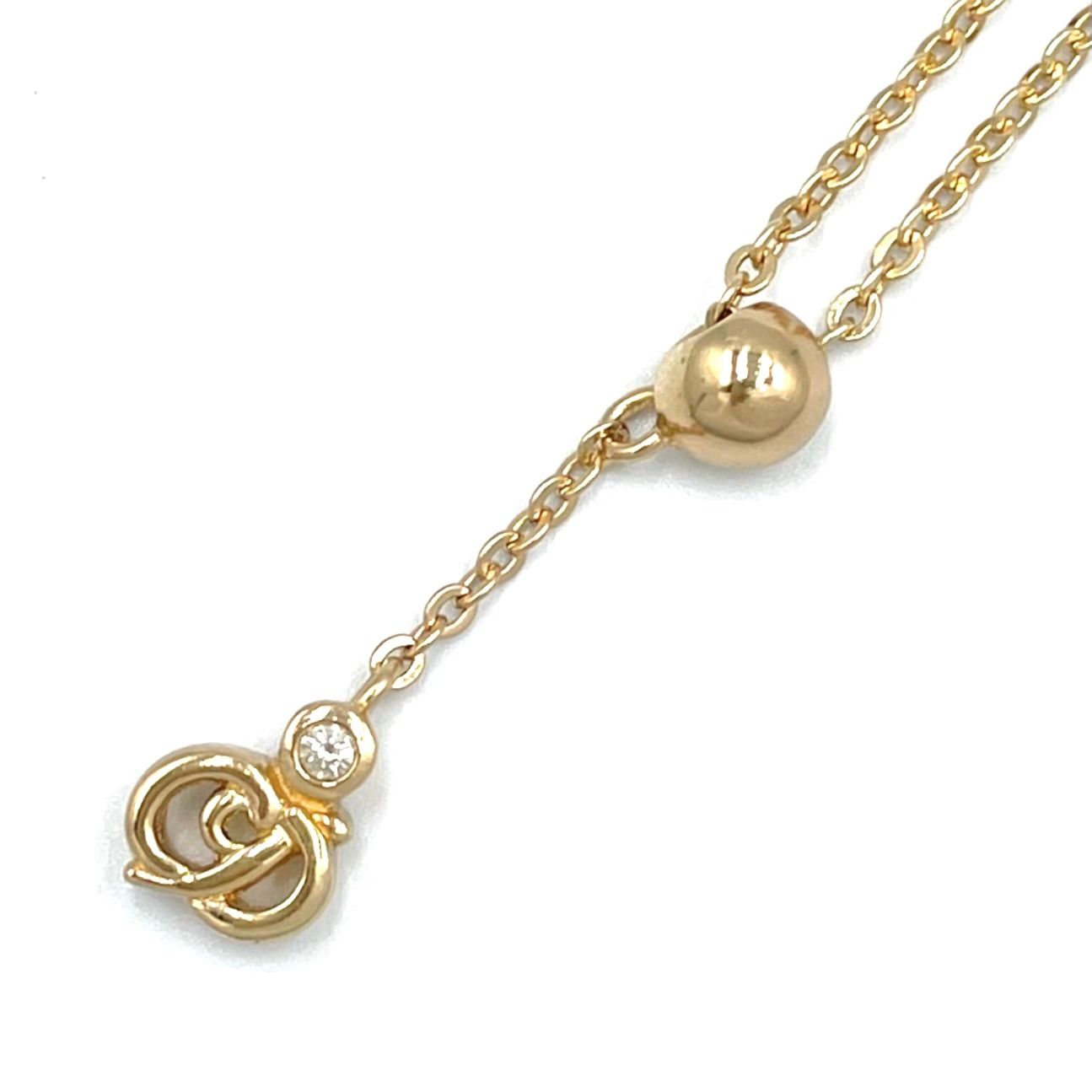 Dior CD Logo Line Stone Necklace