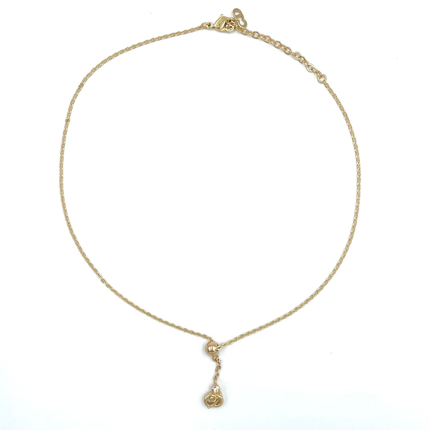 Dior CD Logo Line Stone Necklace — view 3
