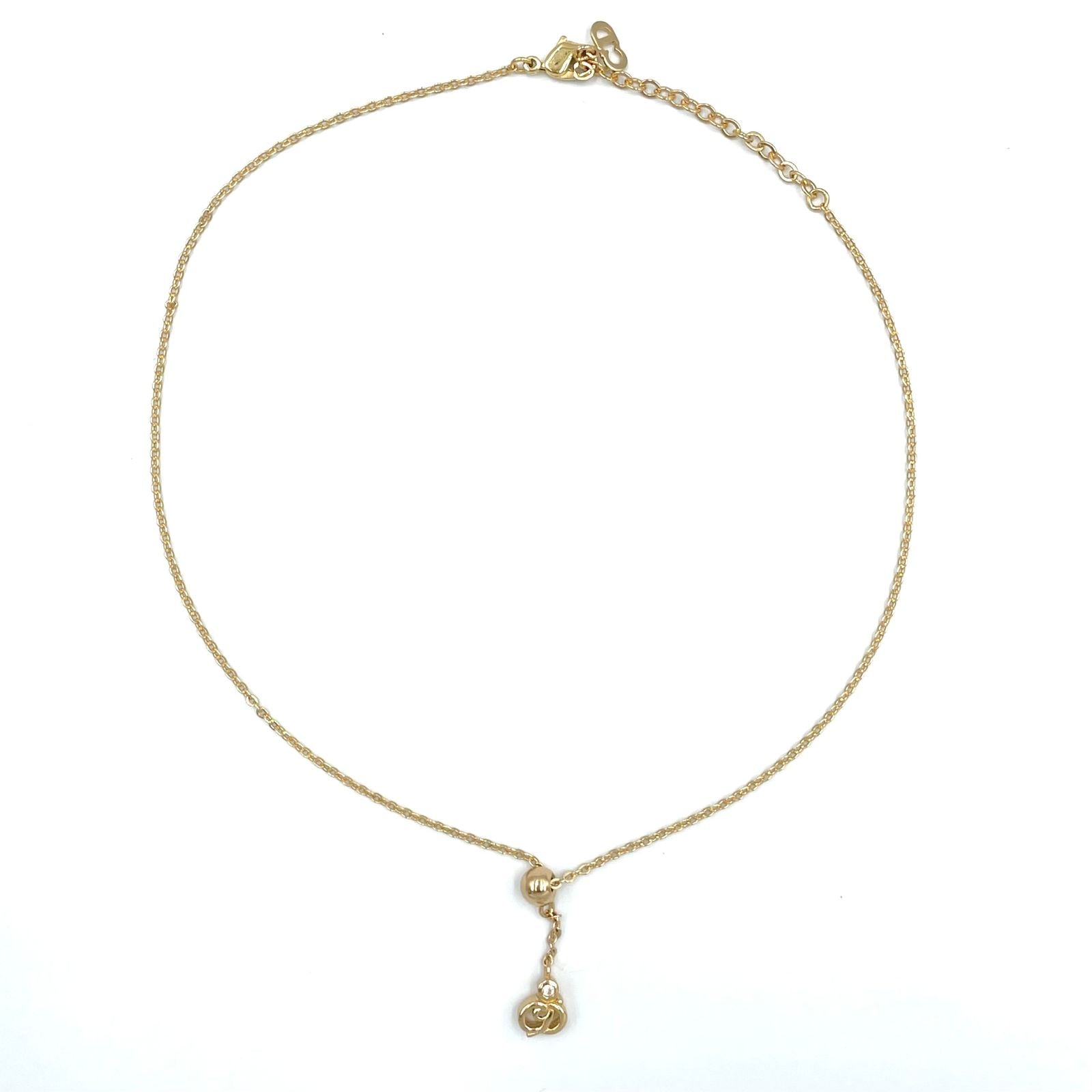 Dior CD Logo Line Stone Necklace — view 3