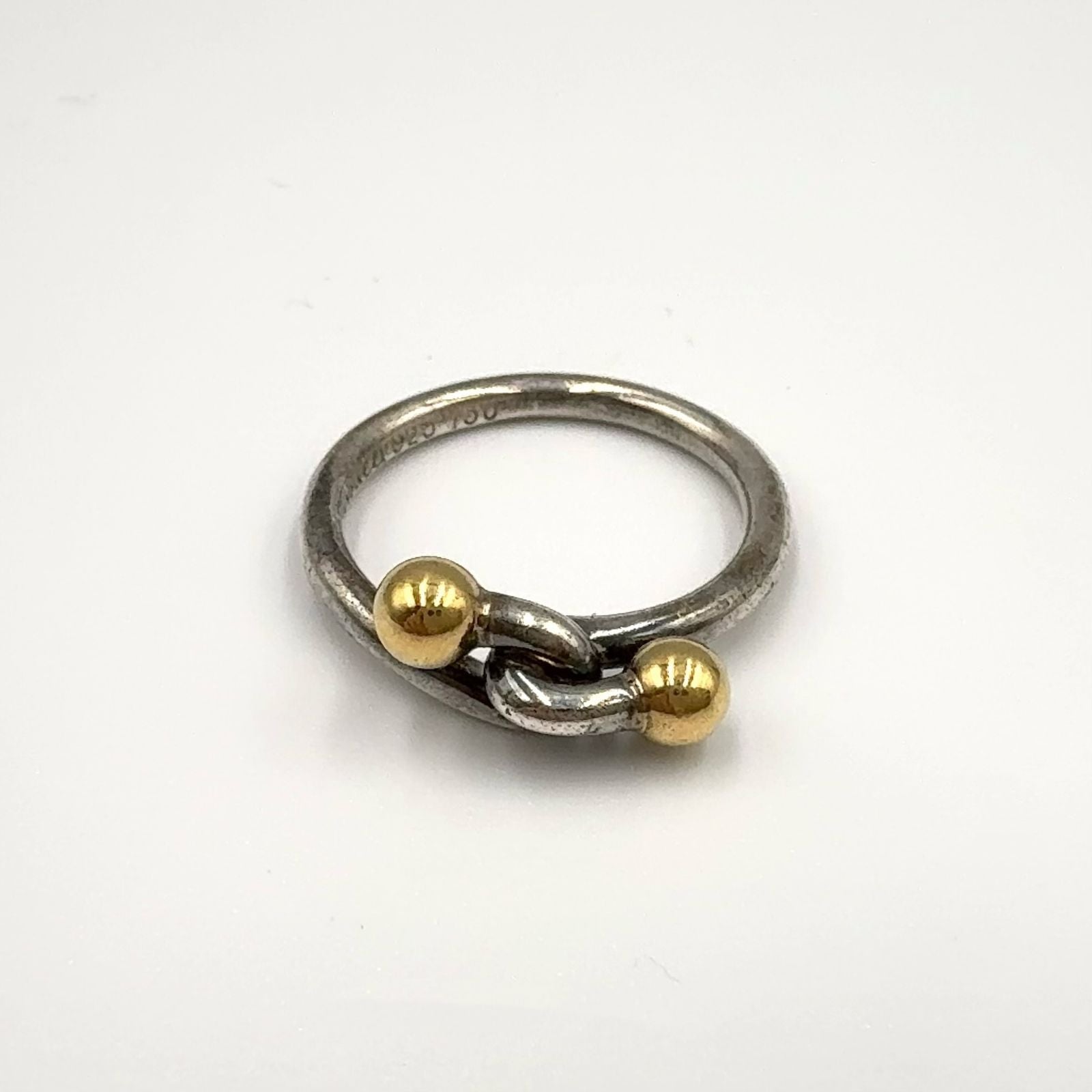 Tiffany & Co Knot 18k Yellow Gold Silver Ring