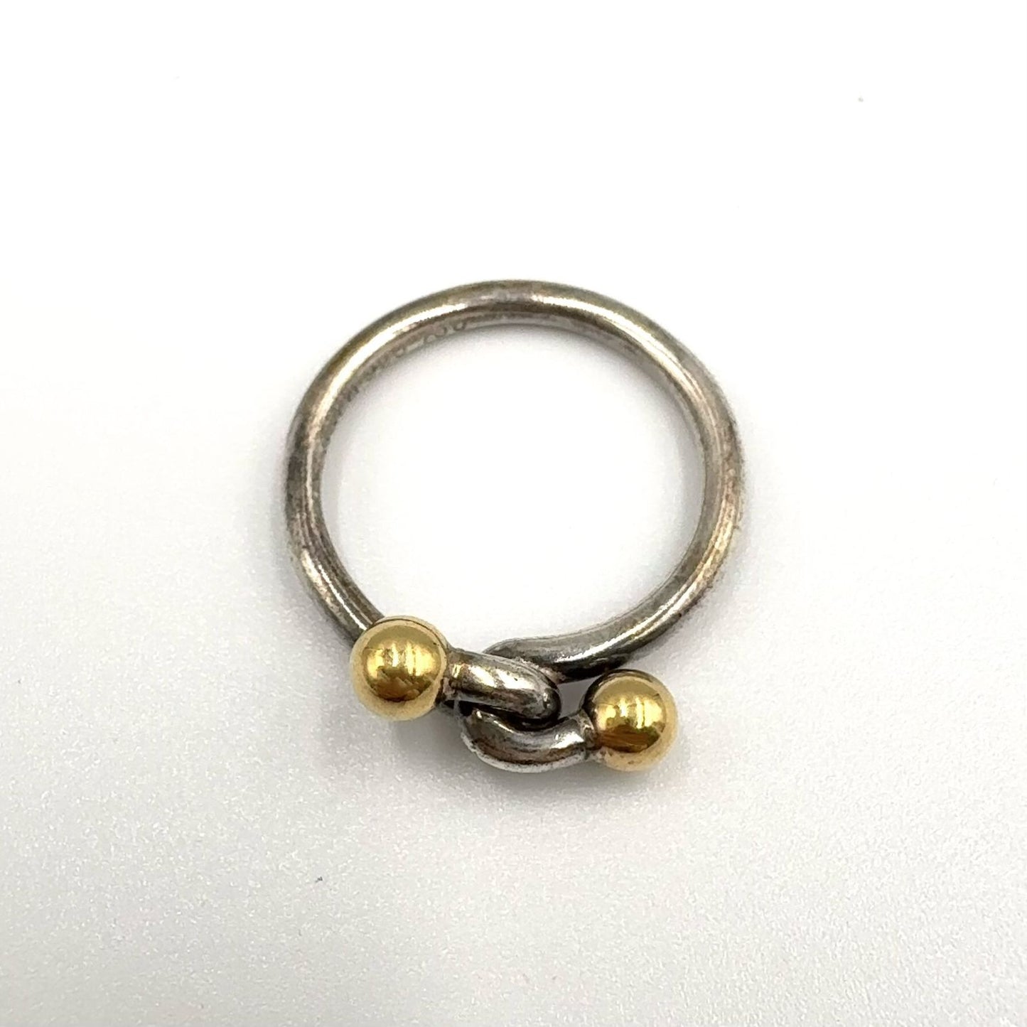 Tiffany & Co Knot 18k Yellow Gold Silver Ring — view 3
