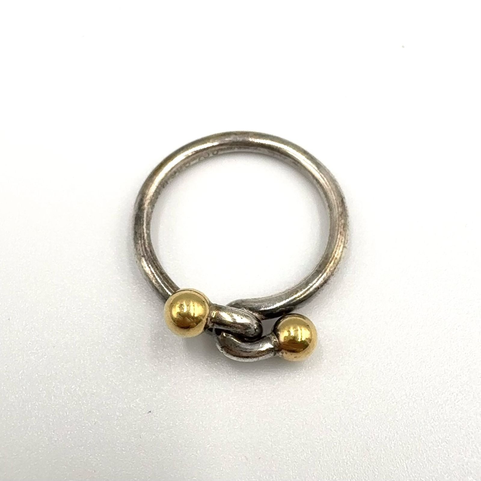 Tiffany & Co Knot 18k Yellow Gold Silver Ring — view 3