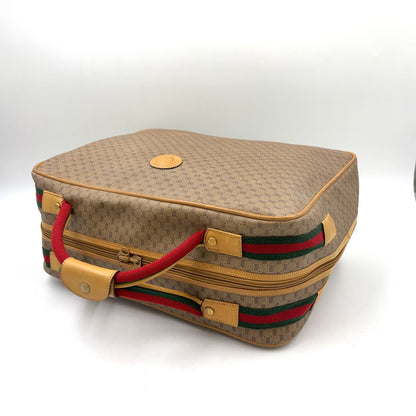 Gucci Micro GG Sherry Line Leather Green Beige Red Boston Bag — view 6