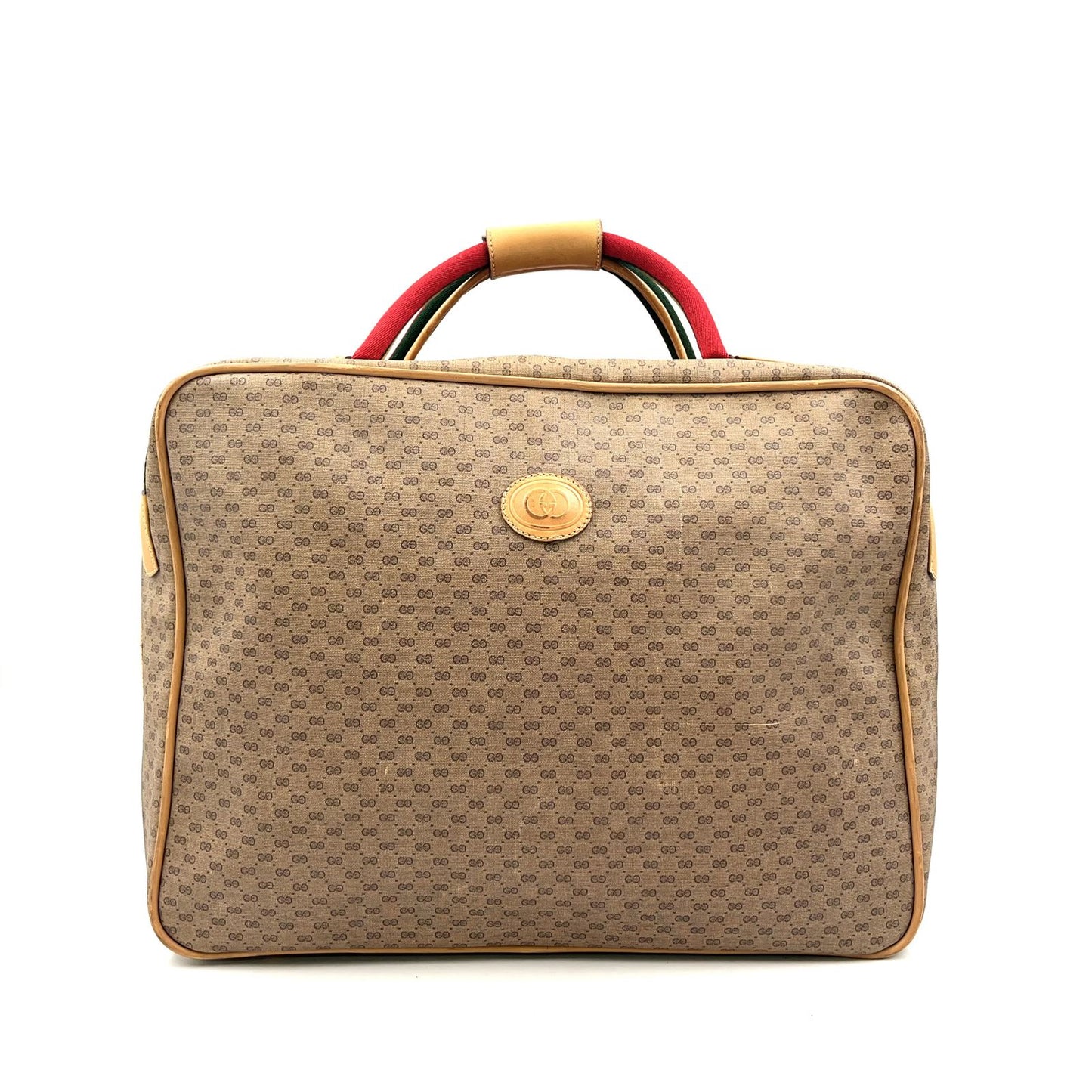 Gucci Micro GG Sherry Line Leather Green Beige Red Boston Bag