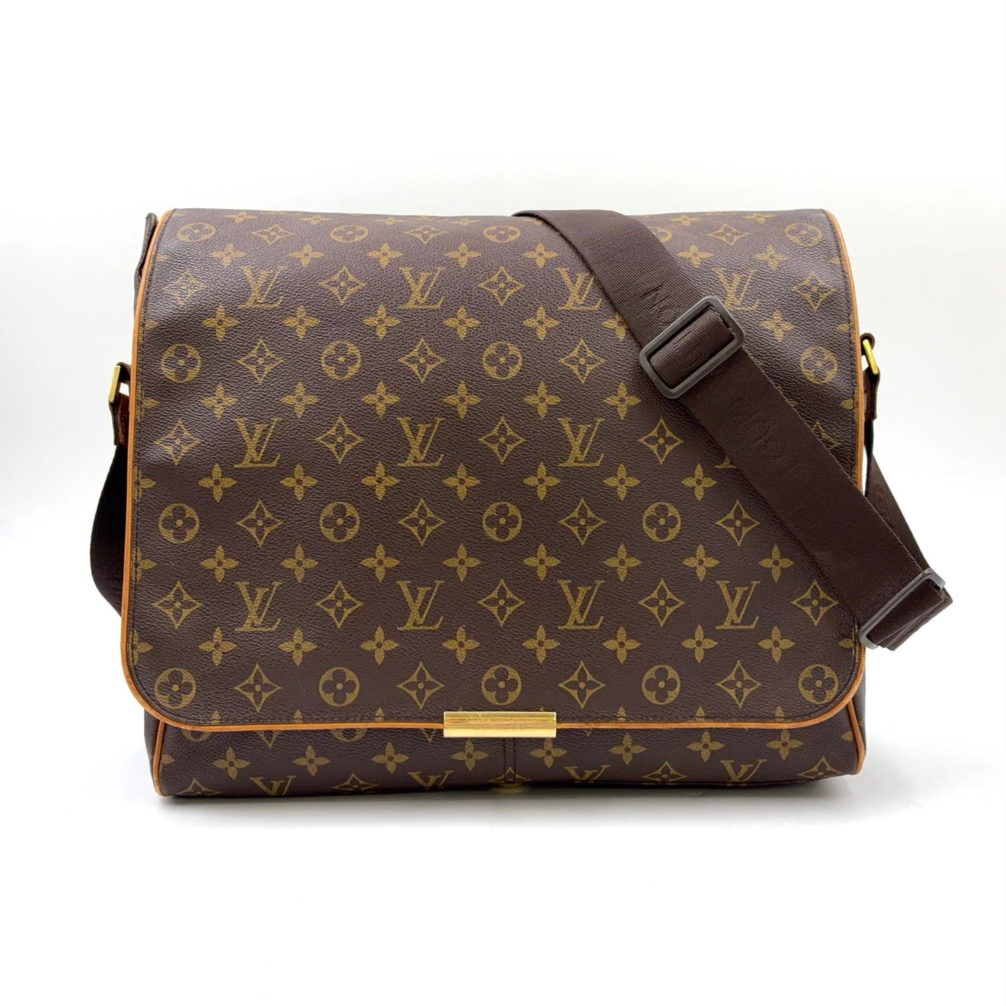 Louis Vuitton Aves Monogram Leather Brown Shoulder Bag Gold
