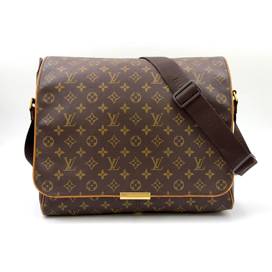 Louis Vuitton Aves Monogram Leather Brown Shoulder Bag Gold