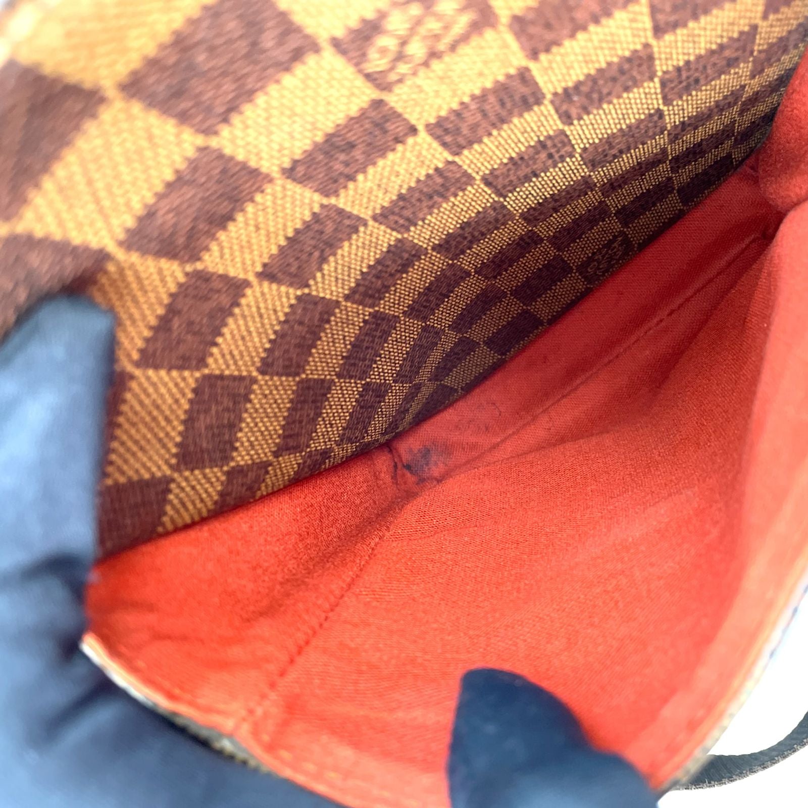 Louis Vuitton Broadway Damier Ebene Leather Brown Shoulder Bag Gold — view 8
