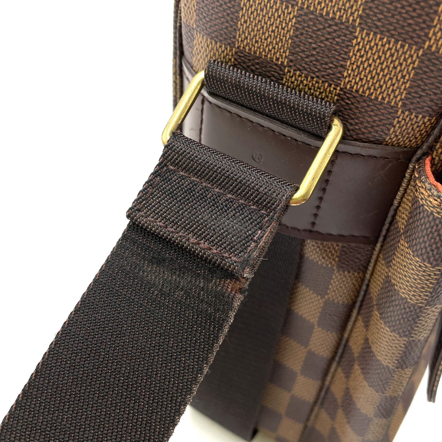 Louis Vuitton Broadway Damier Ebene Leather Brown Shoulder Bag Gold — view 9