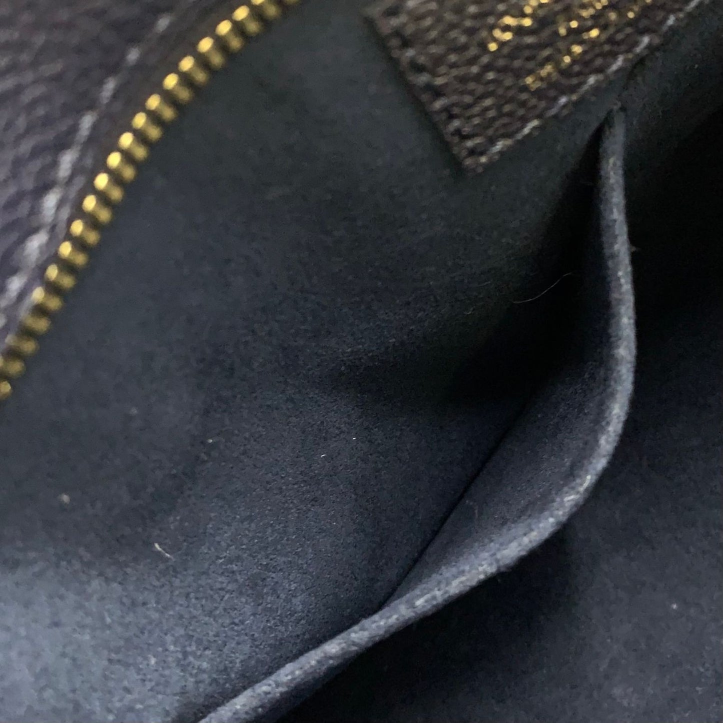 Louis Vuitton Popincourt PM Monogram 2-Way Leather Navy Brown Handbag Gold — view 7