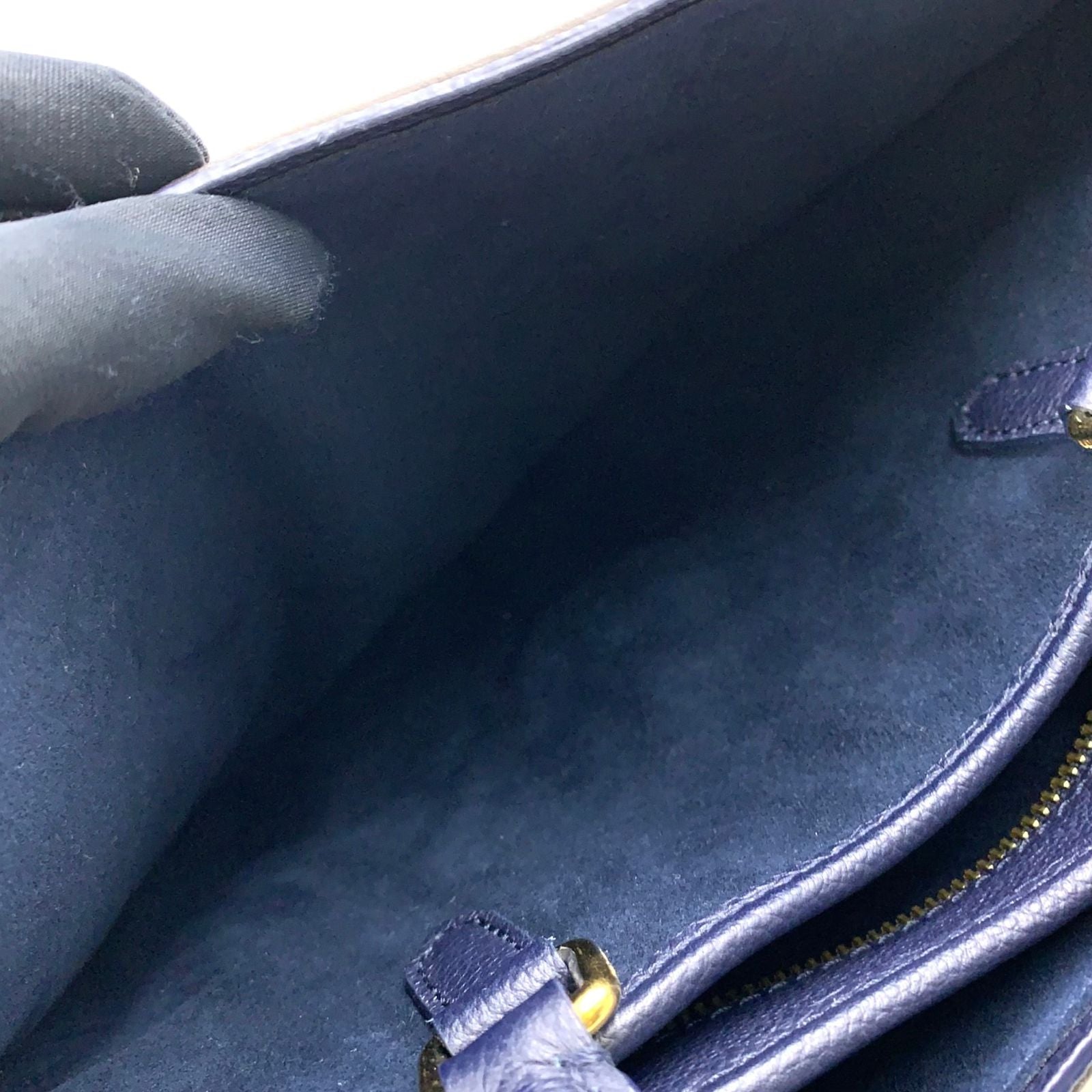 Louis Vuitton Popincourt PM Monogram 2-Way Leather Navy Brown Handbag Gold — view 6
