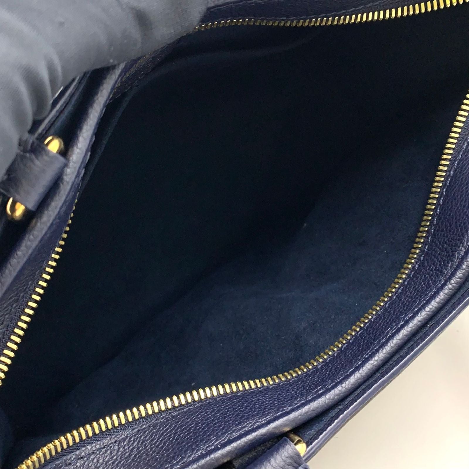 Louis Vuitton Popincourt PM Monogram 2-Way Leather Navy Brown Handbag Gold — view 4