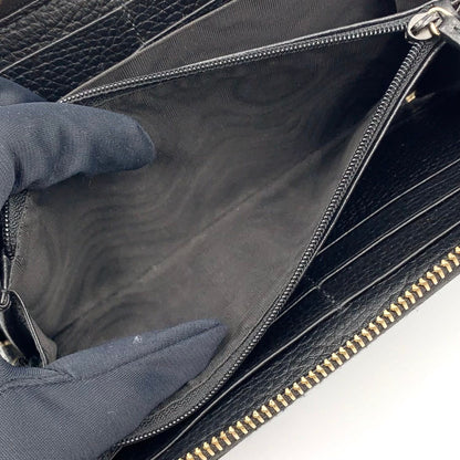 Gucci Soho Interlocking Zip Around Leather Black Wallet Gold — view 6
