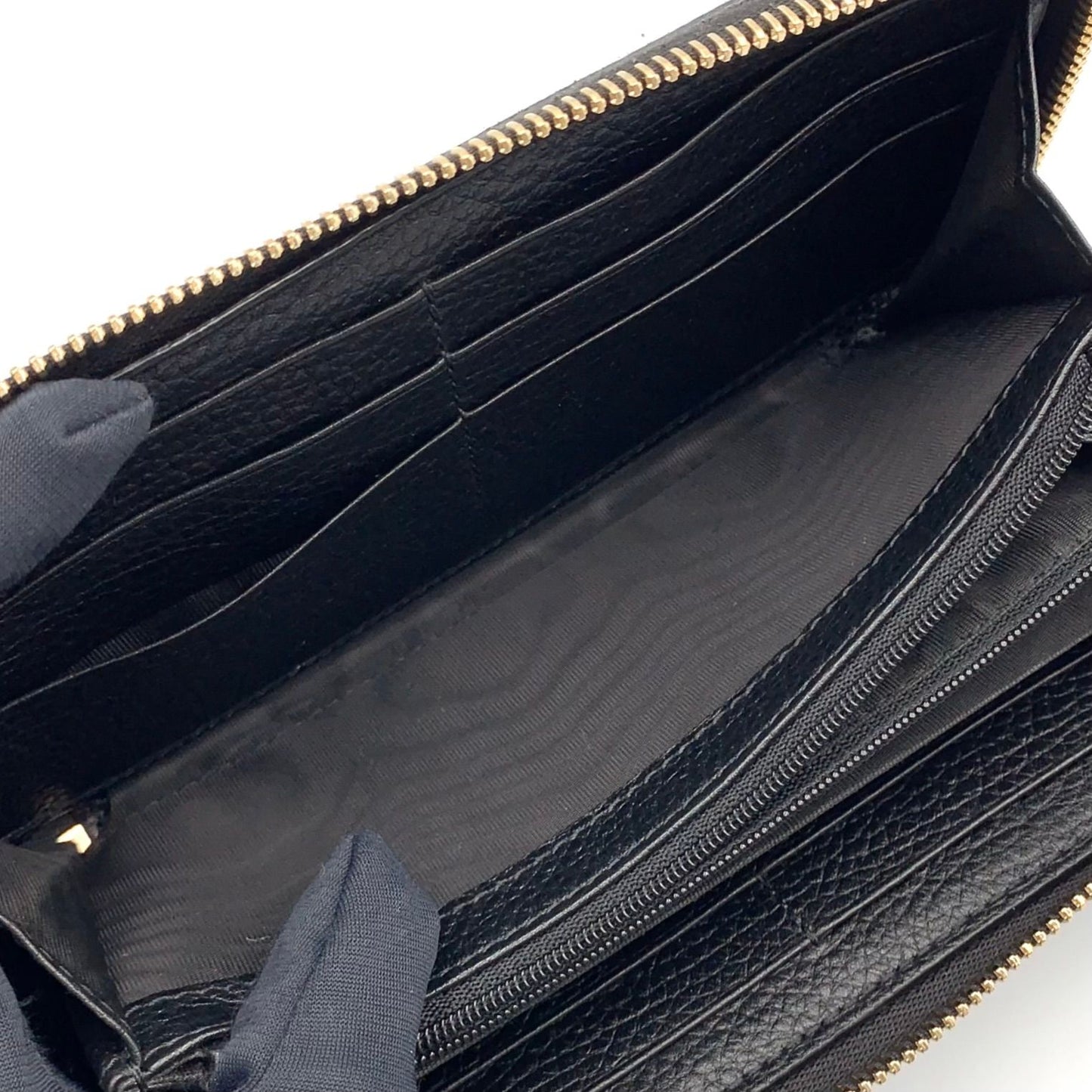 Gucci Soho Interlocking Zip Around Leather Black Wallet Gold — view 5