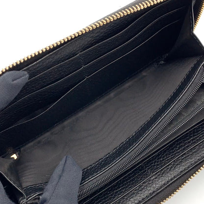 Gucci Soho Interlocking Zip Around Leather Black Wallet Gold — view 5