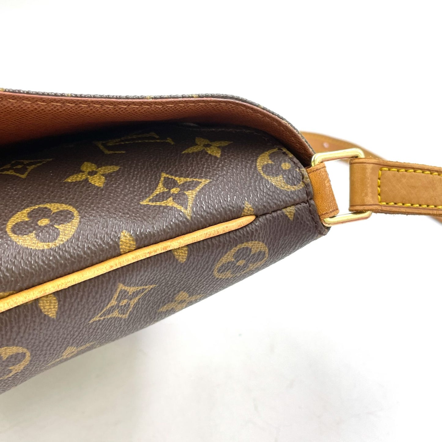Louis Vuitton Musette Tango Short Strap Monogram Leather Brown Shoulder Bag Gold — view 5