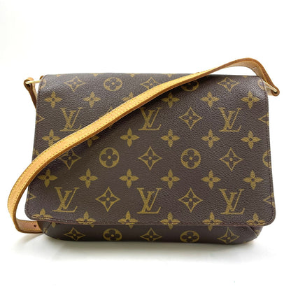 Louis Vuitton Musette Tango Short Strap Monogram Leather Brown Shoulder Bag Gold
