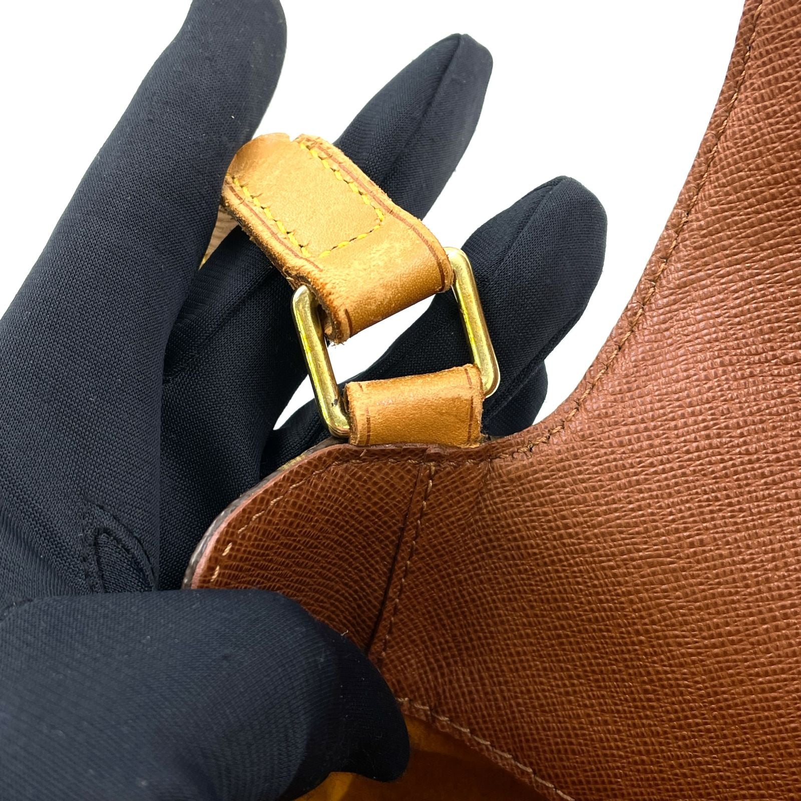 Louis Vuitton Musette Tango Short Strap Monogram Leather Brown Shoulder Bag Gold — view 6