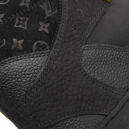 Louis Vuitton Suede Cut Replacement High Cut Sneakers in Heels Shoes Black — view 3
