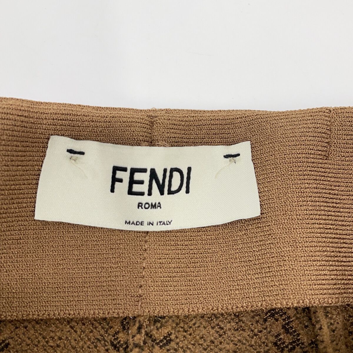 Fendi Brown FF Calligraphy Logo Knit Pants 38 — view 3