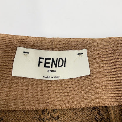 Fendi Brown FF Calligraphy Logo Knit Pants 38 — view 3