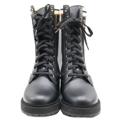 Fendi Zucca Pattern Combat Knit Boots Rococo — view 3