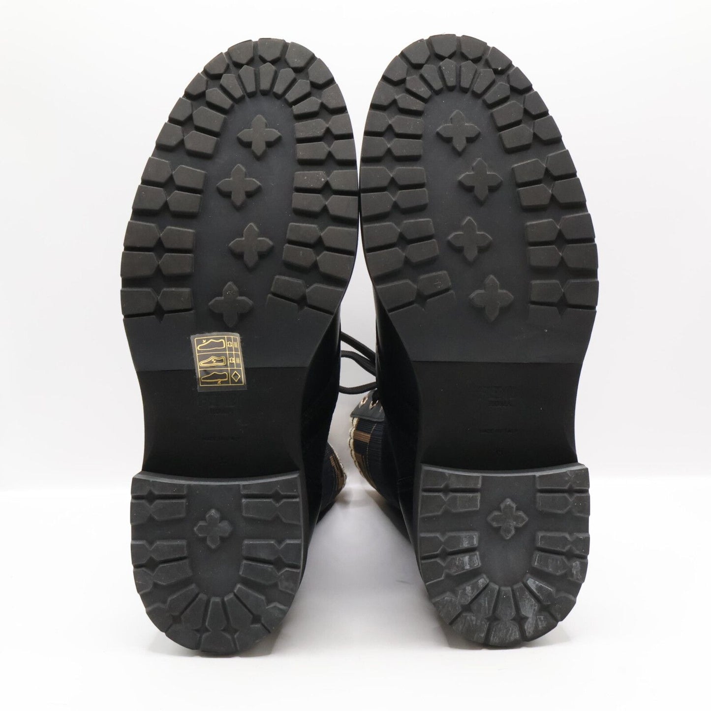 Fendi Zucca Pattern Combat Knit Boots Rococo — view 7