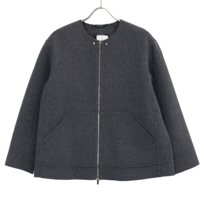 Max Mara S Maxmara Cucito Amano Double Face W-zip Collarless Jacket 42