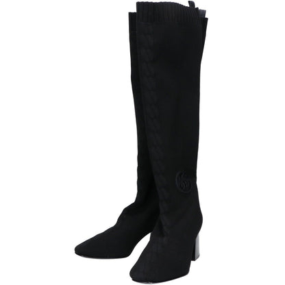 Hermes Fontaine 60 Ex Ribs Knit Fabric Long Boots