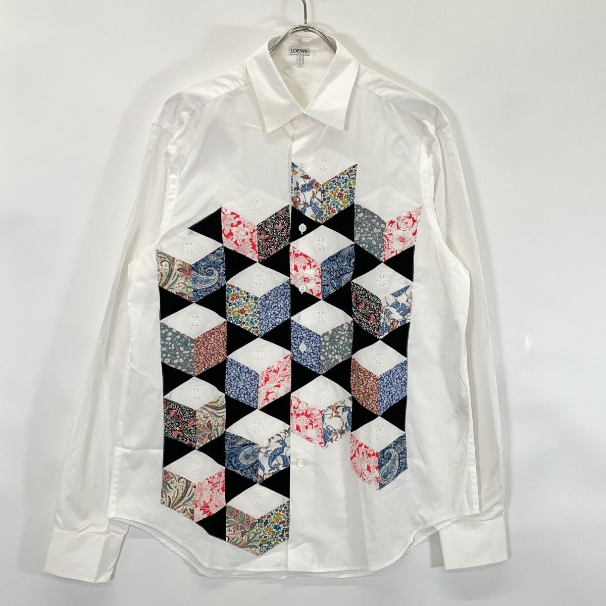 Loewe White Anagram Japanese Pattern Shirt