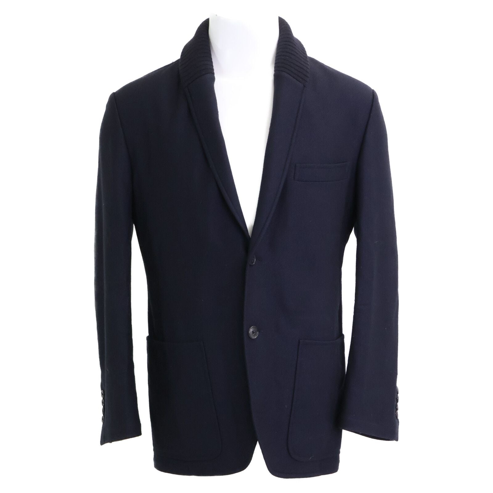 Hermes Cashmere Wool Shawl Collar Knit Jacket 48