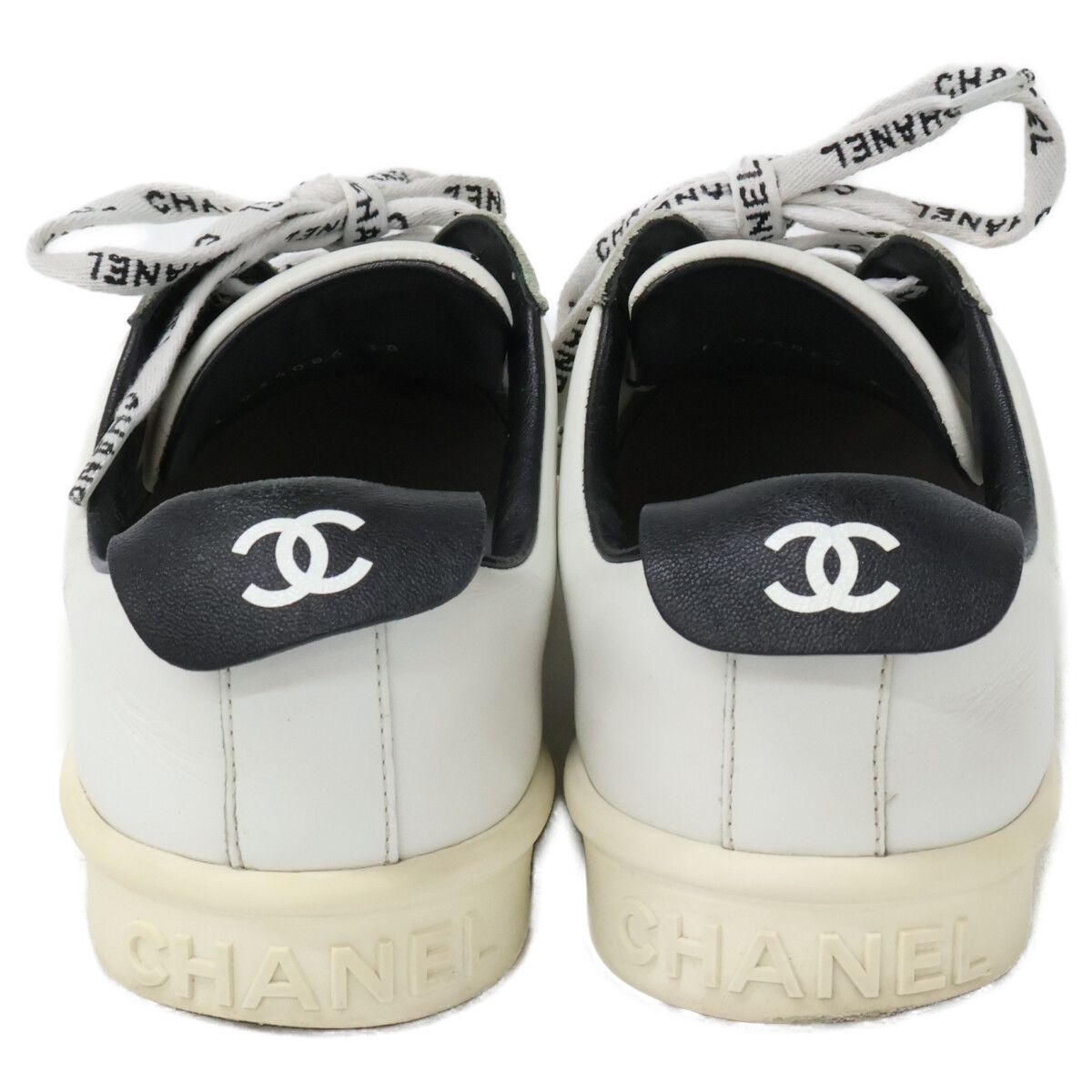 Chanel Calfskin Classic Logo Lace Low Cut Sneakers — view 3