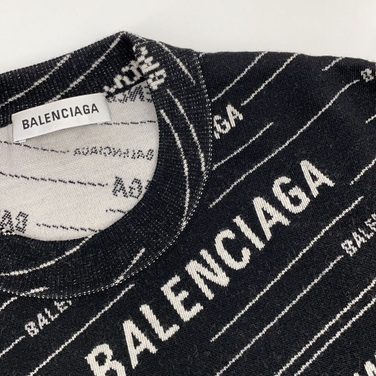 Balenciaga Black Logo Knit Sweater XS — view 6