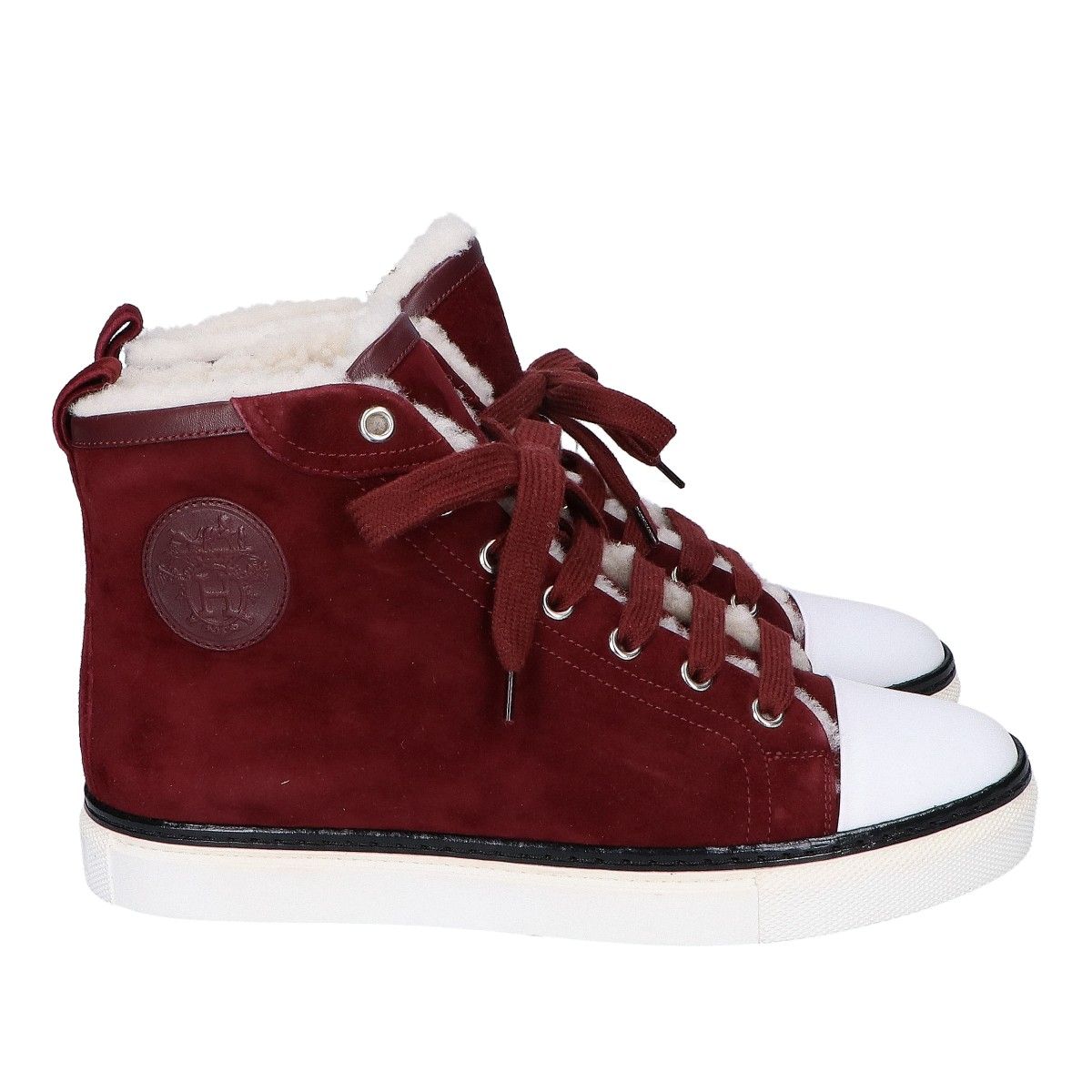 Hermes Jimmy Shearling High Cut Sneakers — view 4