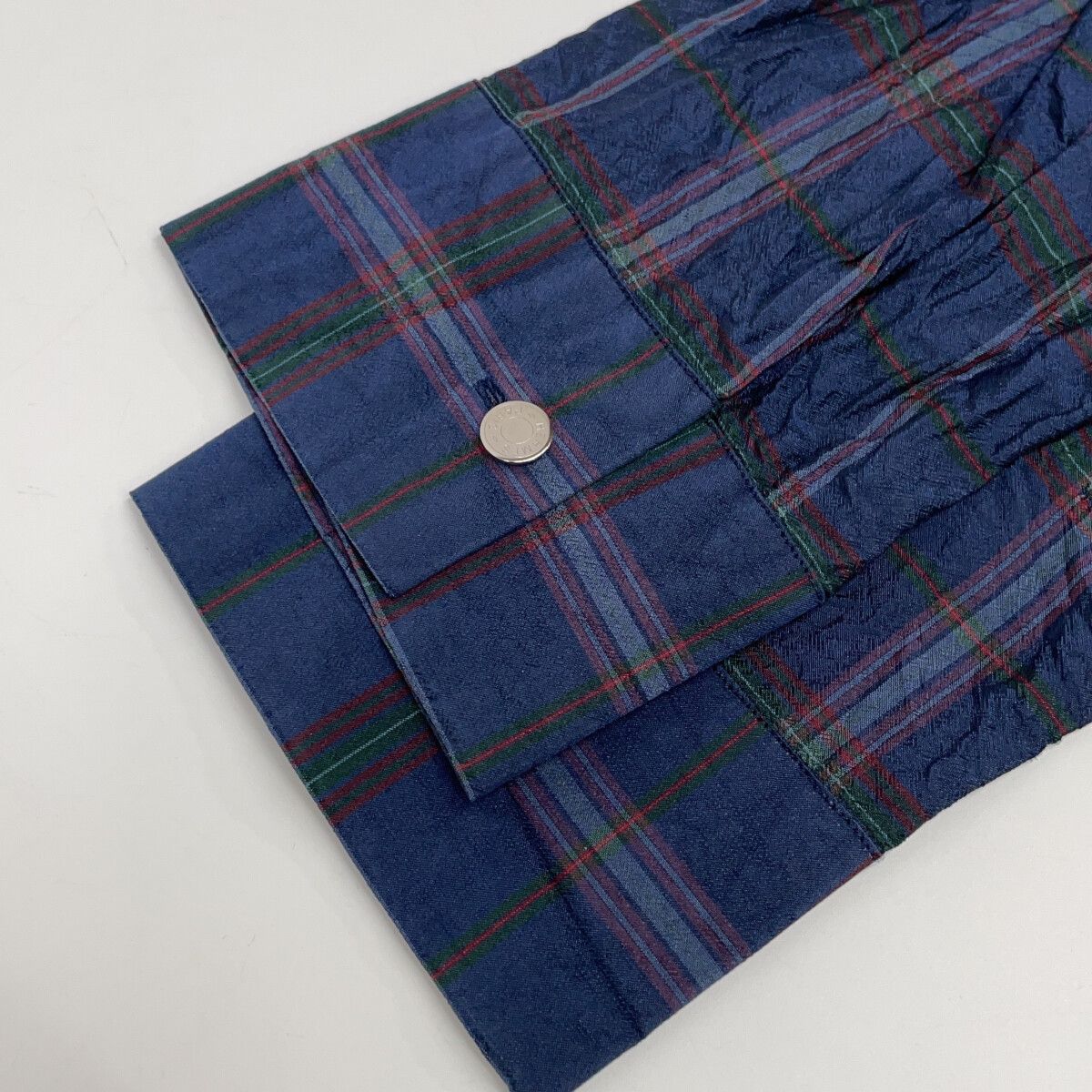 Hermes Blue Madras Check Silk 100 Long Sleeve Shirt 42 — view 7
