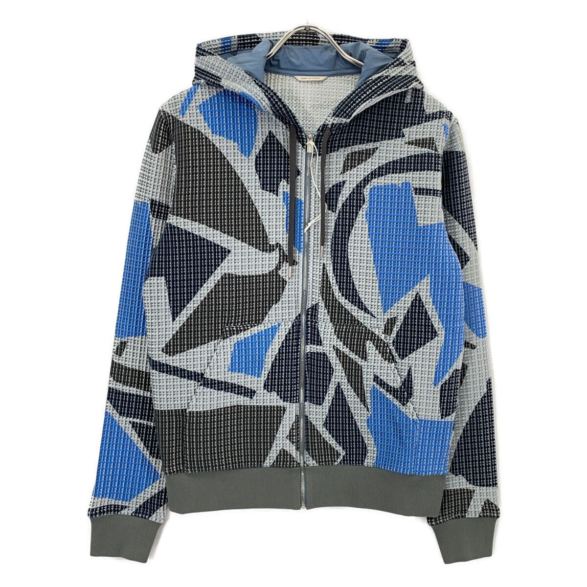 Hermes Blue Gray Multicolor Zip Hoodie